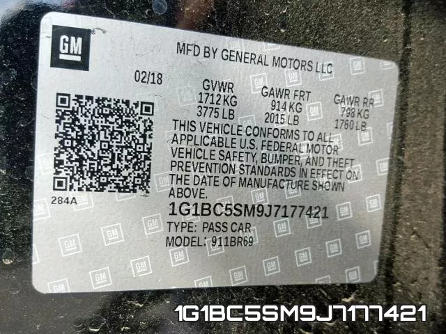 1G1BC5SM9J7177421 фото 2