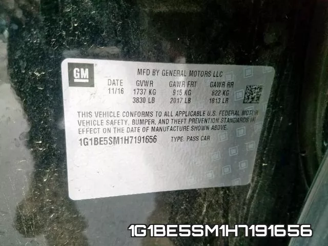1G1BE5SM1H7191656 фото 2