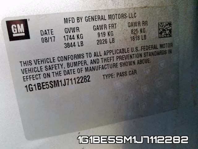 1G1BE5SM1J7112282 фото 2