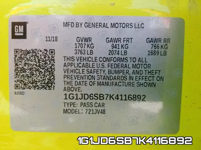 1G1JD6SB7K4116892 фото 2