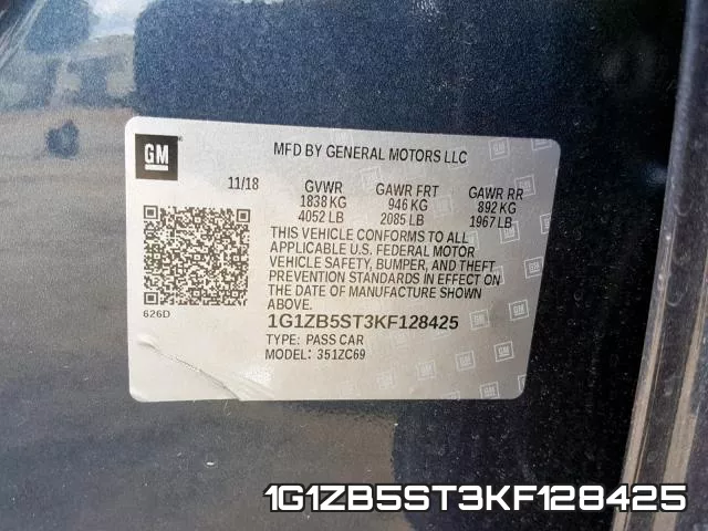 1G1ZB5ST3KF128425 фото 2