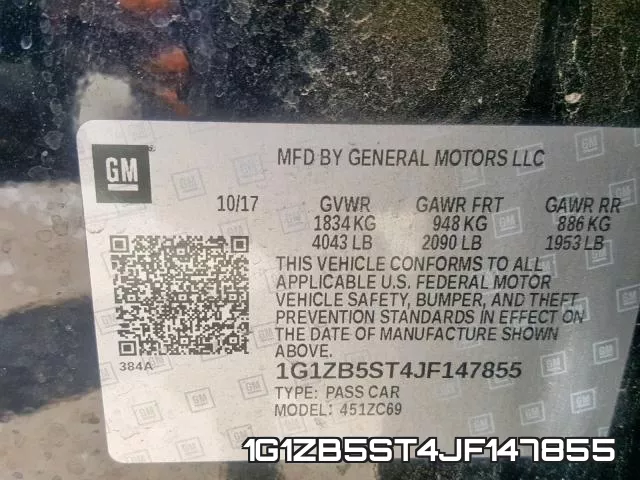 1G1ZB5ST4JF147855 фото 2