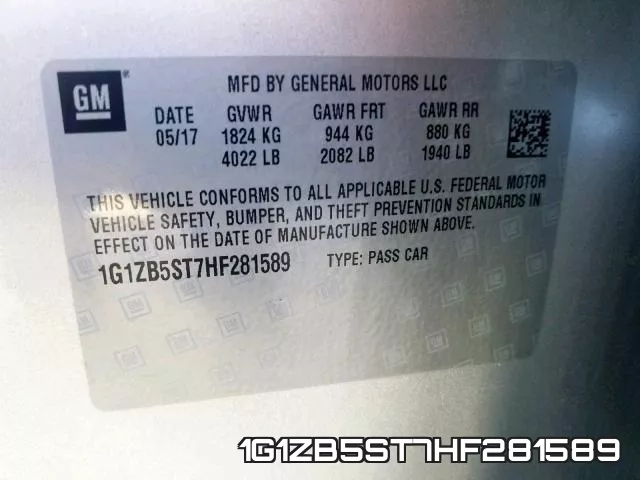 1G1ZB5ST7HF281589 фото 2