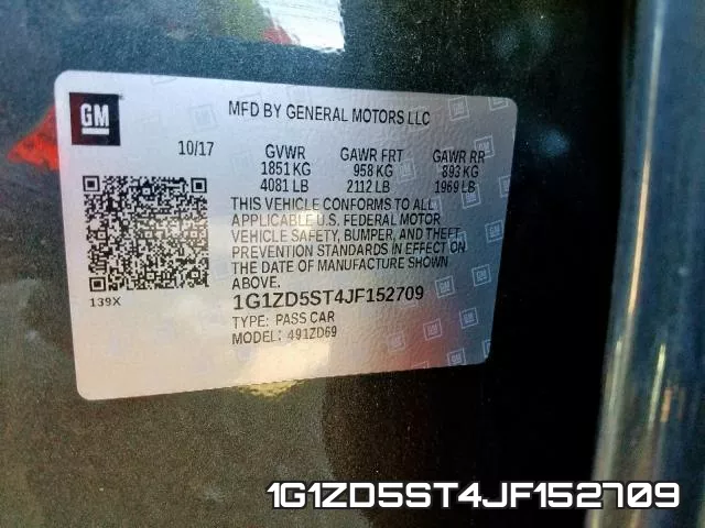 1G1ZD5ST4JF152709 фото 2