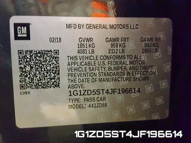 1G1ZD5ST4JF196614 фото 2