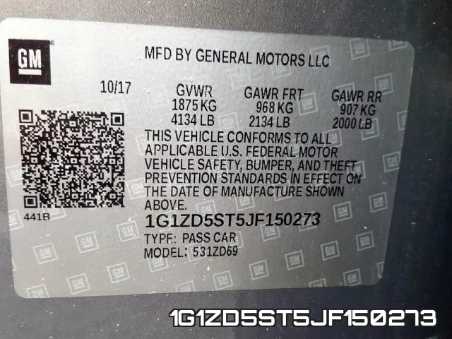 1G1ZD5ST5JF150273 фото 2