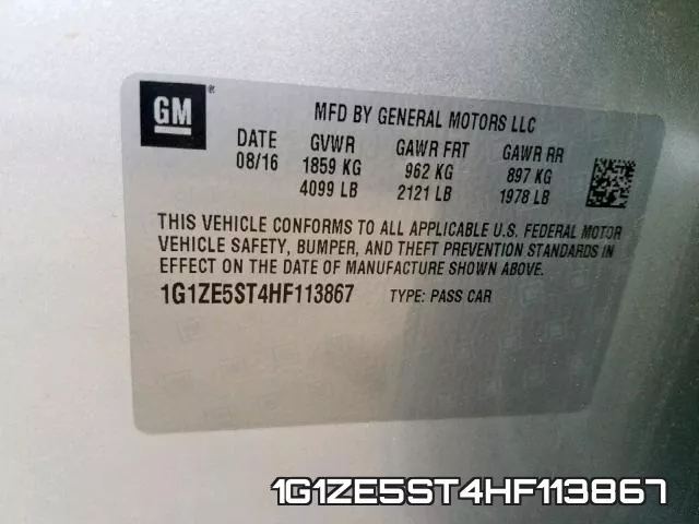 1G1ZE5ST4HF113867 фото 2