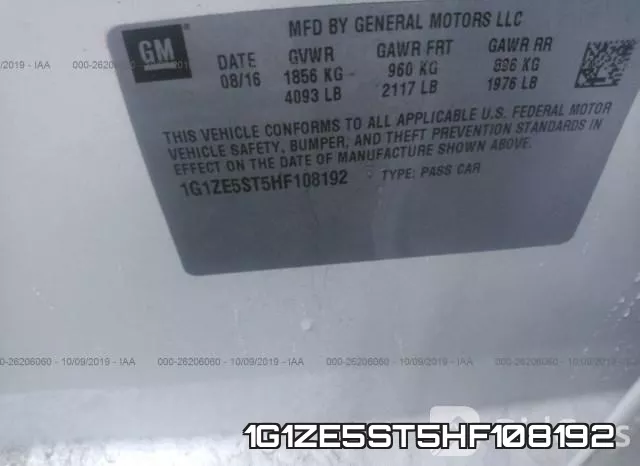 1G1ZE5ST5HF108192 фото 10