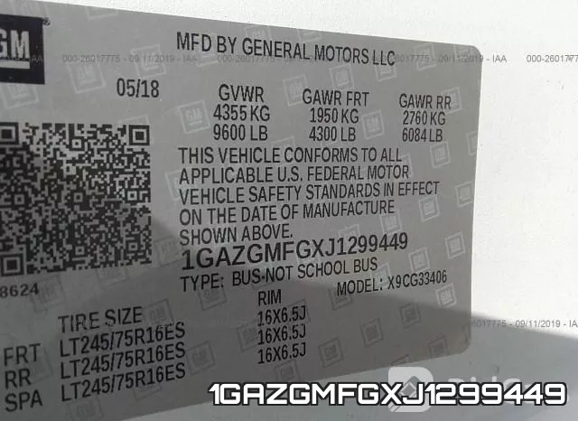 1GAZGMFGXJ1299449 фото 10