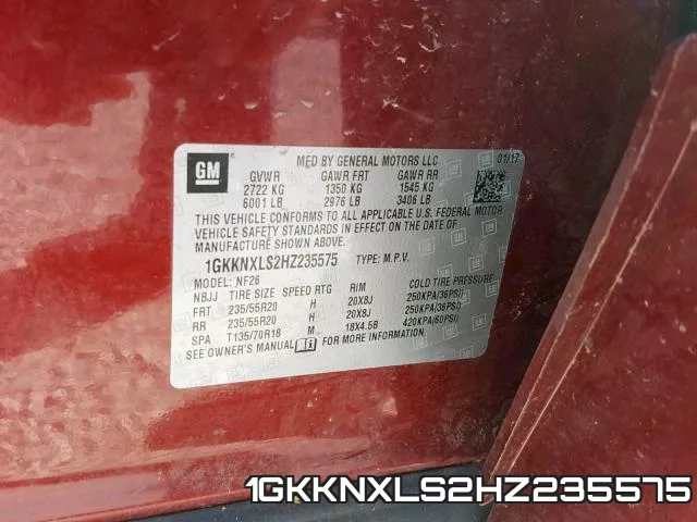 1GKKNXLS2HZ235575 фото 2