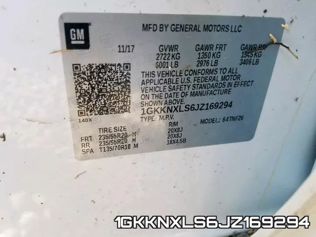 1GKKNXLS6JZ169294 фото 2