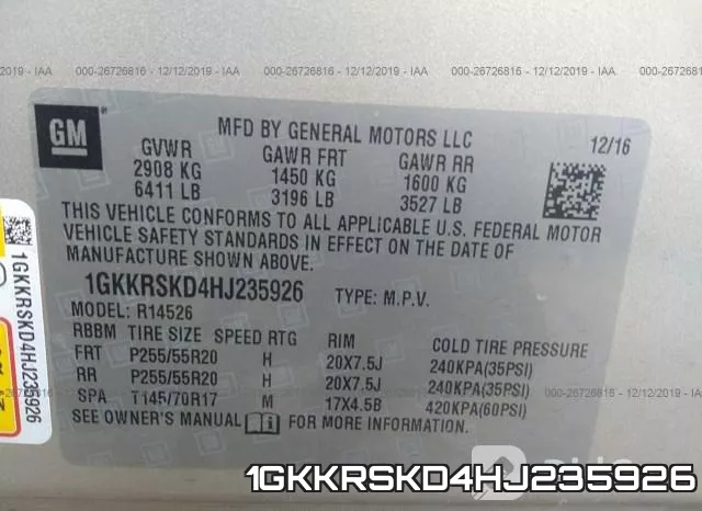 1GKKRSKD4HJ235926 фото 10