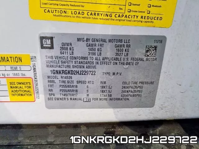 1GNKRGKD2HJ229722 фото 2