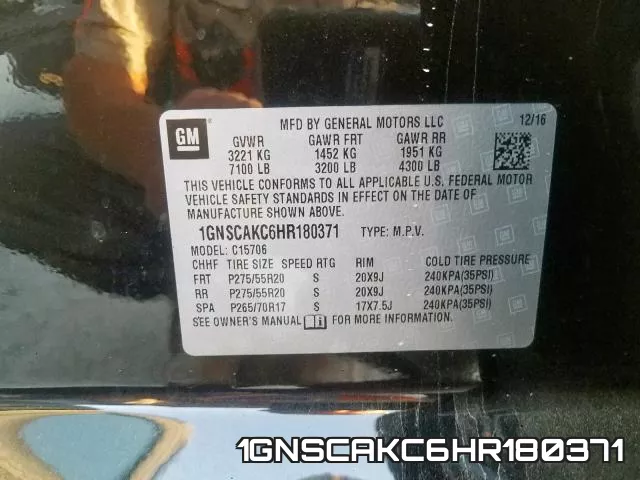 1GNSCAKC6HR180371 фото 2