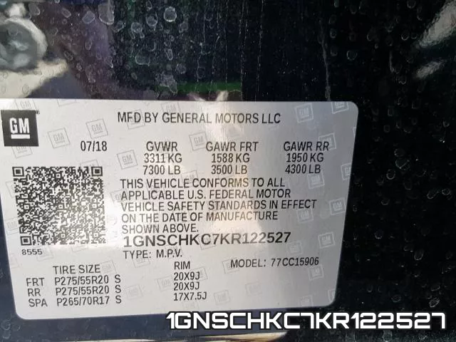 1GNSCHKC7KR122527 фото 2