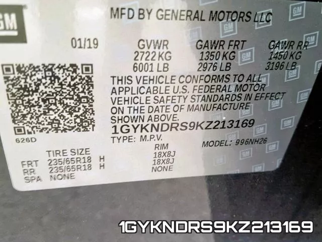 1GYKNDRS9KZ213169 фото 2
