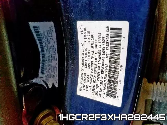 1HGCR2F3XHA282445 фото 2