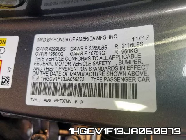 1HGCV1F13JA060873 фото 2