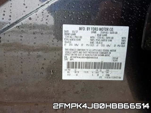 2FMPK4J80HBB66514 фото 2