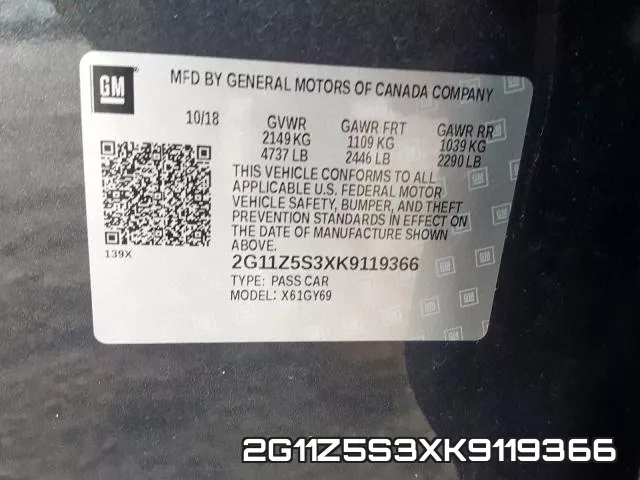 2G11Z5S3XK9119366 фото 2