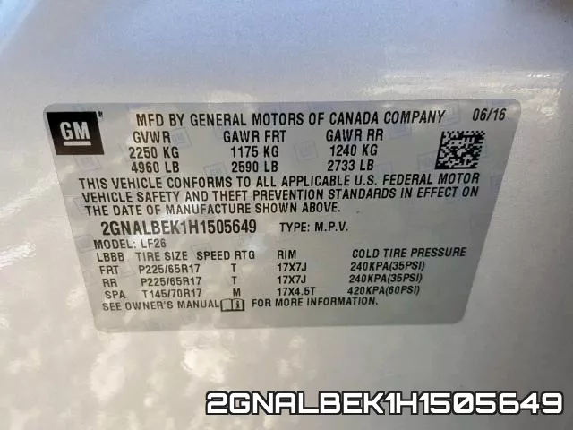 2GNALBEK1H1505649 фото 2