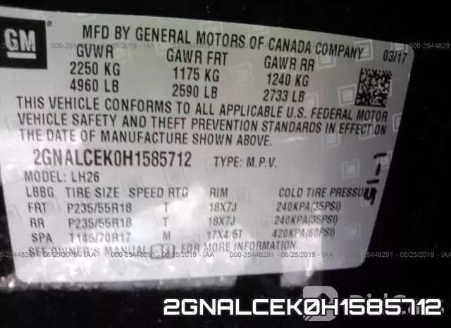 2GNALCEK0H1585712 фото 9