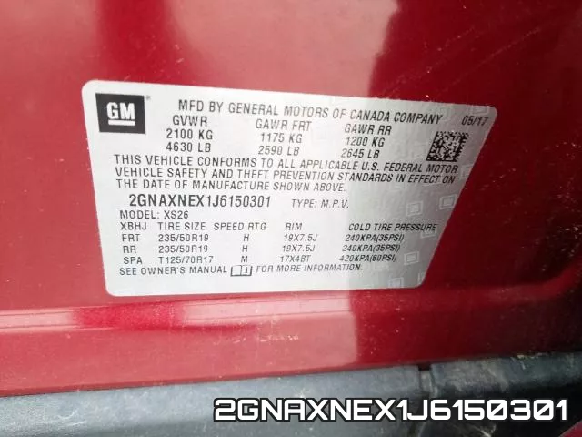 2GNAXNEX1J6150301 фото 2