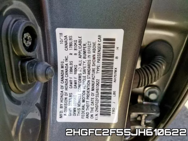 2HGFC2F55JH610622 фото 2