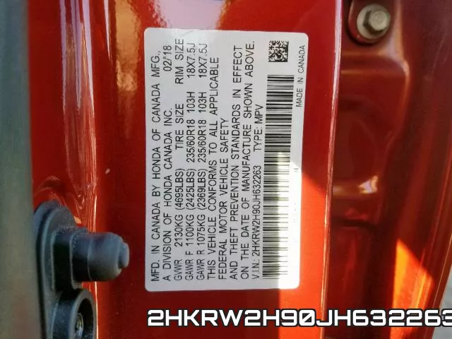 2HKRW2H90JH632263 фото 2