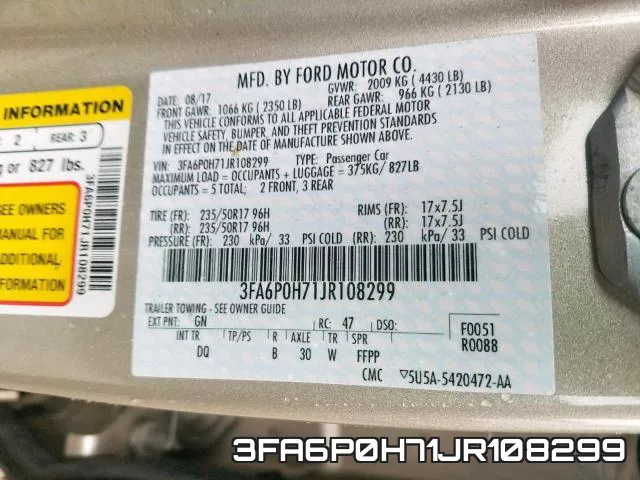 3FA6P0H71JR108299 фото 2