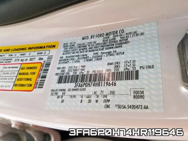 3FA6P0H74HR119646 фото 2