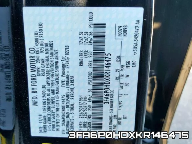 3FA6P0HDXKR146475 фото 2