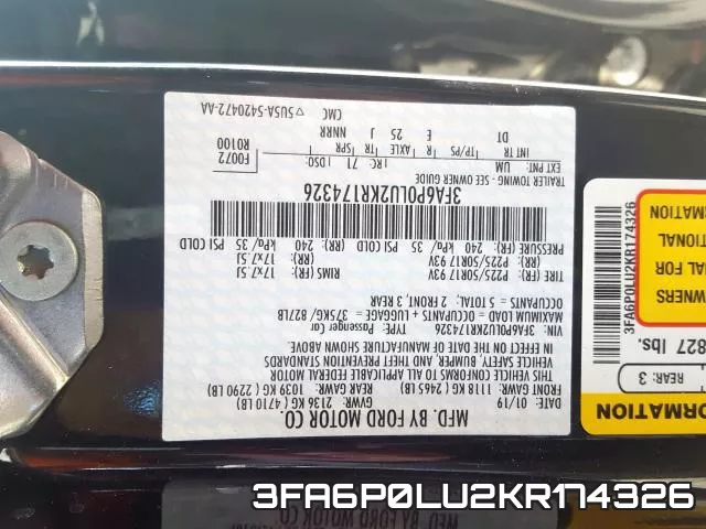 3FA6P0LU2KR174326 фото 2