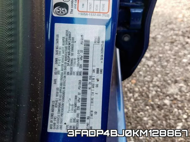 3FADP4BJ0KM128867 фото 2