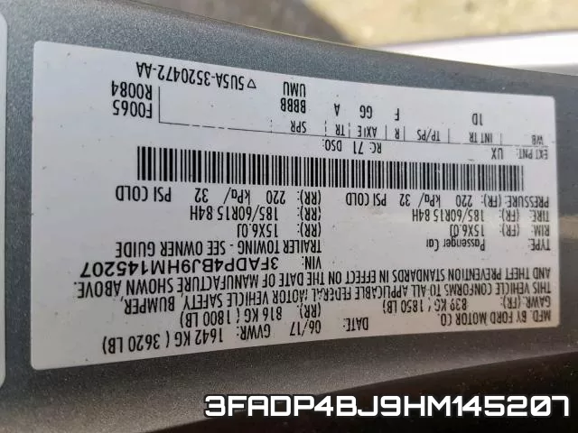 3FADP4BJ9HM145207 фото 2