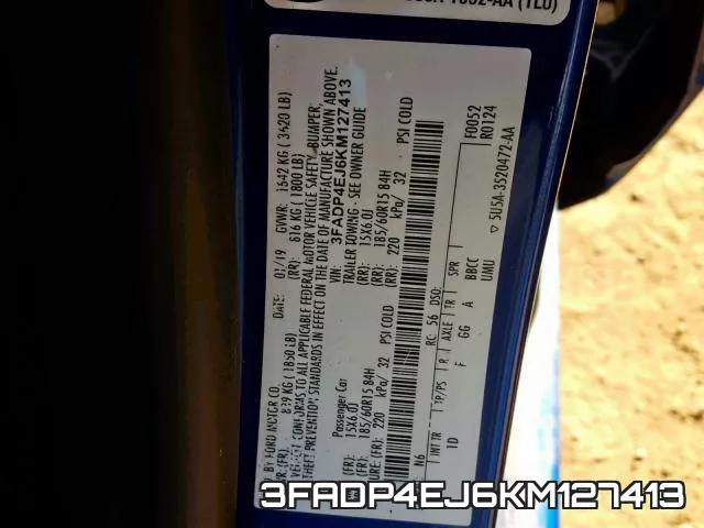 3FADP4EJ6KM127413 фото 2