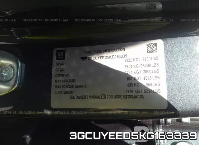 3GCUYEED5KG163339 фото 8