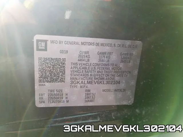 3GKALMEV6KL302104 фото 2