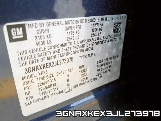 3GNAXKEX3JL273978 фото 2