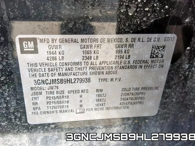 3GNCJMSB9HL279938 фото 2