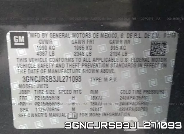 3GNCJRSB3JL271093 фото 9