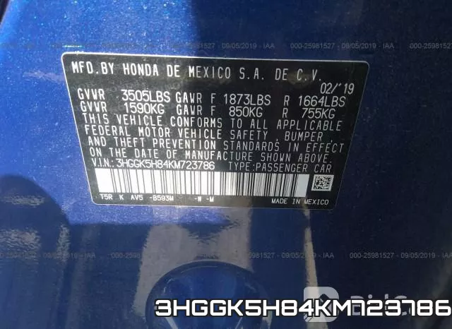 3HGGK5H84KM723786 фото 10