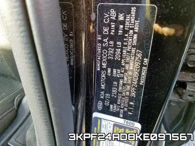 3KPF24AD8KE097567 фото 2