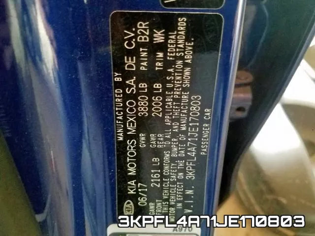 3KPFL4A71JE170803 фото 2