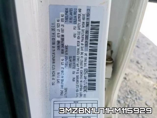 3MZBN1U71HM115929 фото 2