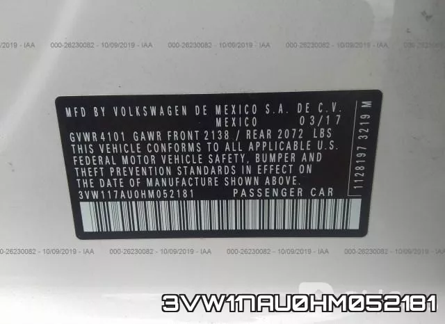 3VW117AU0HM052181 фото 10