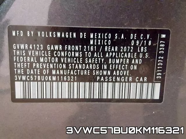 3VWC57BU0KM116321 фото 2