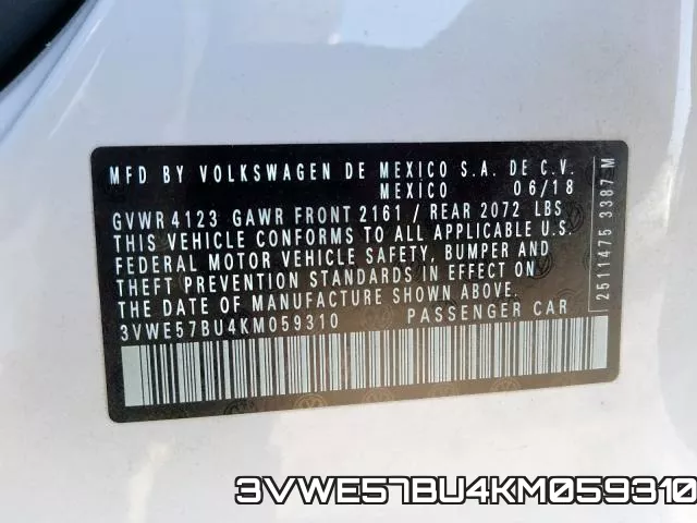 3VWE57BU4KM059310 фото 2
