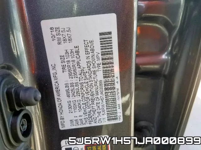 5J6RW1H57JA000899 фото 2