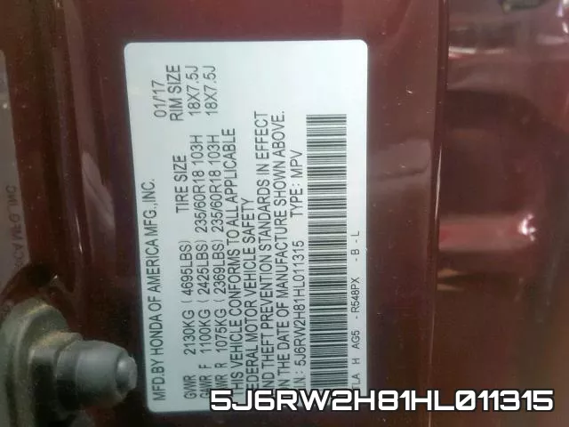 5J6RW2H81HL011315 фото 2